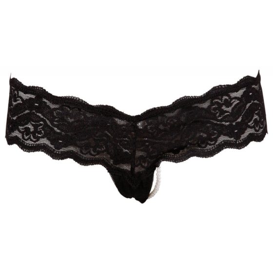 Cottelli - Beaded lace thong (black)