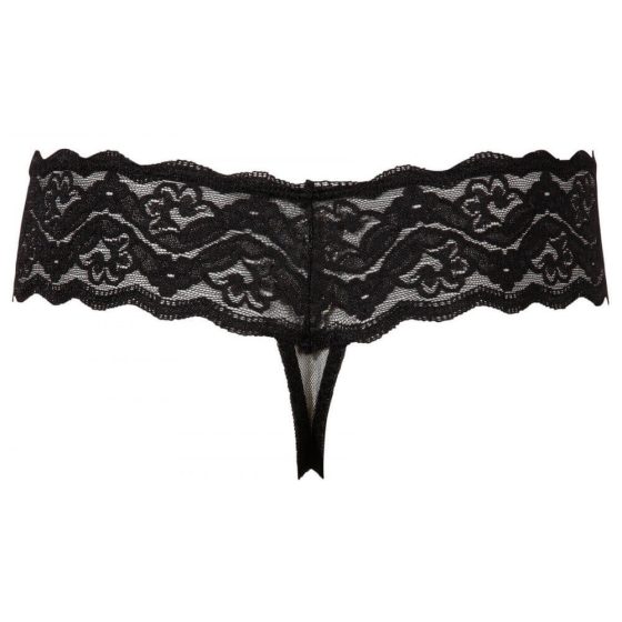 Cottelli - Beaded lace thong (black) - M