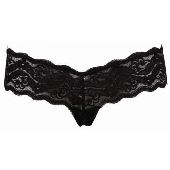 Cottelli - Beaded lace thong (black) - M