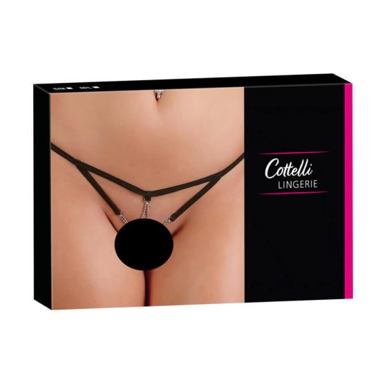 Cottelli - Rhinestone women's minimal underwear (black) - M/L