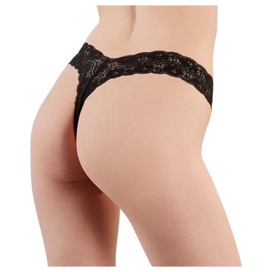 Cottelli - double beaded lace thong (black) - L