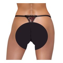 Cottelli - luxury rose beaded thong (red and black)