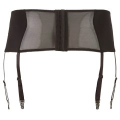 Cottelli Plus Size - lace garter belt with corset (black)
