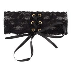 Cottelli - Wide lace neck strap with lace corset (black)