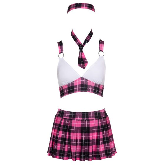 Cottelli - plaid schoolgirl costume set (pink)