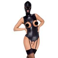 Bad Kitty - top and bottom open body with head mask (black)