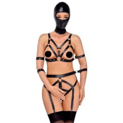 Bad Kitty - body harness set and head mask (black)