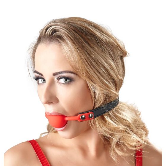 Bad Kitty - silicone mouthpieces with leatherette strap (red)