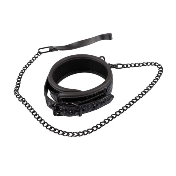 Bad Kitty - gemstone collar with leash (black)