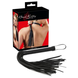 Bad Kitty - small whip with faux leather fibres (black)