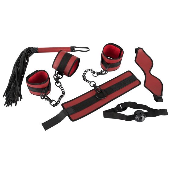 Bad Kitty - velcro tie set - red and black (5 pieces)