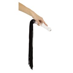   Bad Kitty - Leather whip with glass dildo (translucent-black)