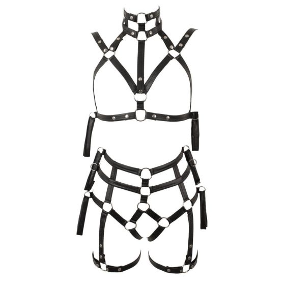 Bad Kitty - bondage body harness bra set (black)