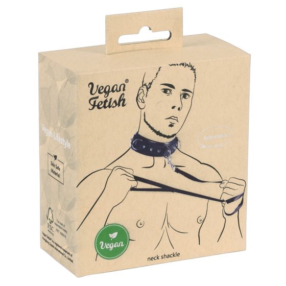 Vegan Fetish - studded collar with leash (black)