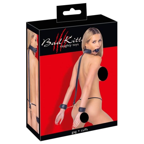 Bad Kitty - Hands tied back set with gags (black)