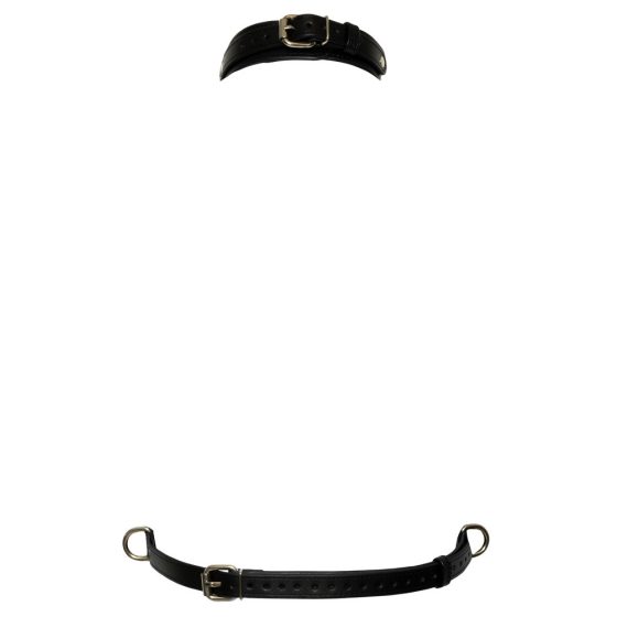 Bad Kitty - leather effect body harness with D-rings (black)
