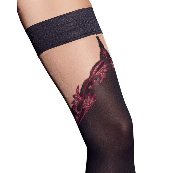 Cottelli - embroidered double effect thigh fix (black) - 3