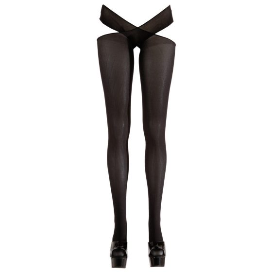 Cottelli - Cross-strap tights (black) - L/XL
