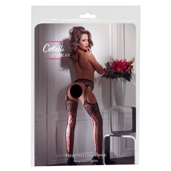 Cottelli - Variation necc stockings (pink with corset)