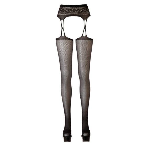 Cottelli - Decorative necc tights (black) - L/XL