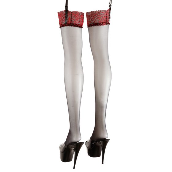 Cottelli - Embroidered stockings - 3/M-L