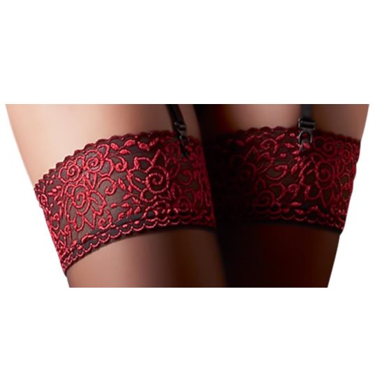 Cottelli - Embroidered stockings - 3/M-L
