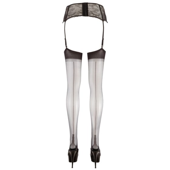 Cottelli - Back striped tights with high heel stitching (black)
