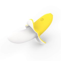   Lonely - rechargeable, waterproof, banana vibrator (yellow-white)