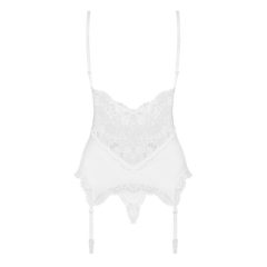 Obsessive 810-COR-2 - Lace garter top and thong (white)