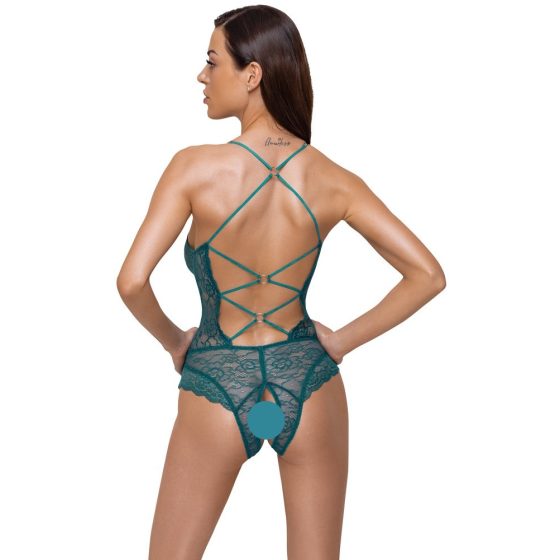Cottelli - open body with lace corset (green)