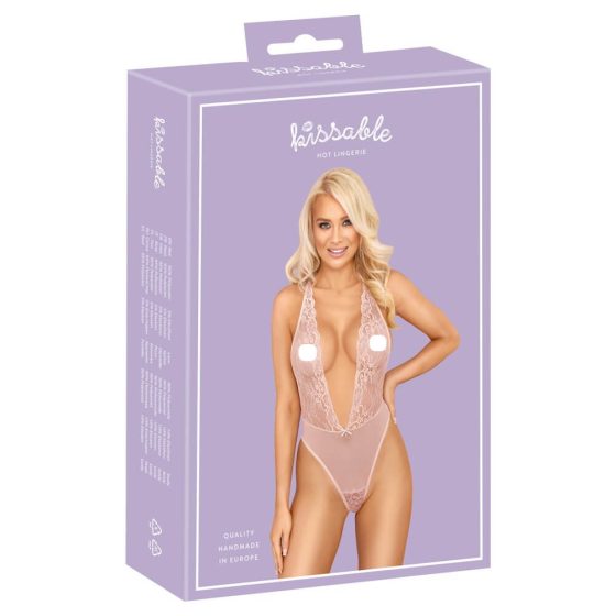 Kissable - low-cut lace body (pink)