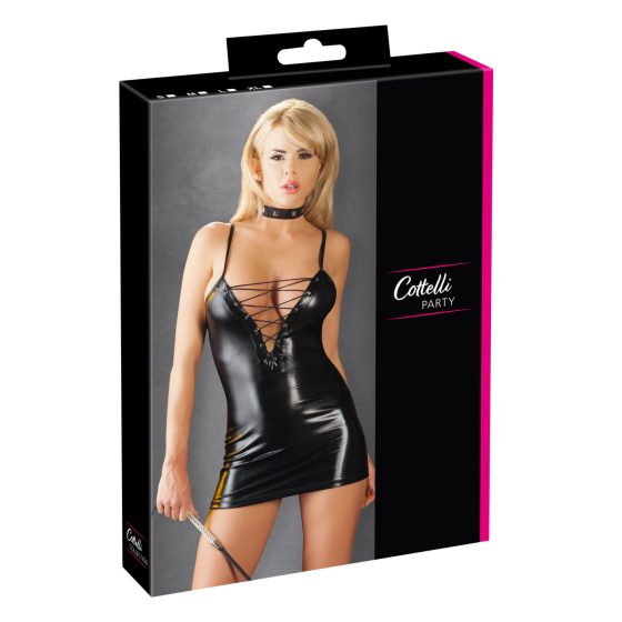 Cottelli - Shiny corset dress (black) - XL