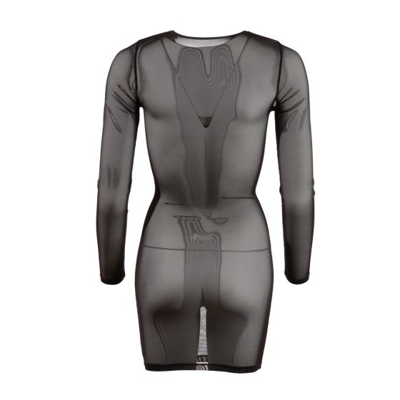 Cottelli - long sleeve sheer dress (black) - XL