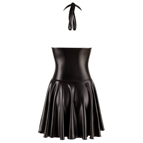 Noir - halter neck pleated dress with sheer bust (black) - M