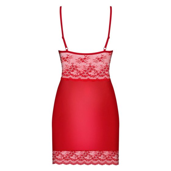 Obsessive Lovica - lace nightdress with thong (red) - 2XL