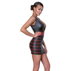 Cottelli Party - striped, form-fitting dress (black-red)