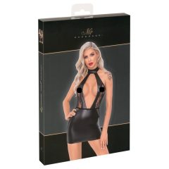 Noir - mini dress with cut-out front and halter neck (black)