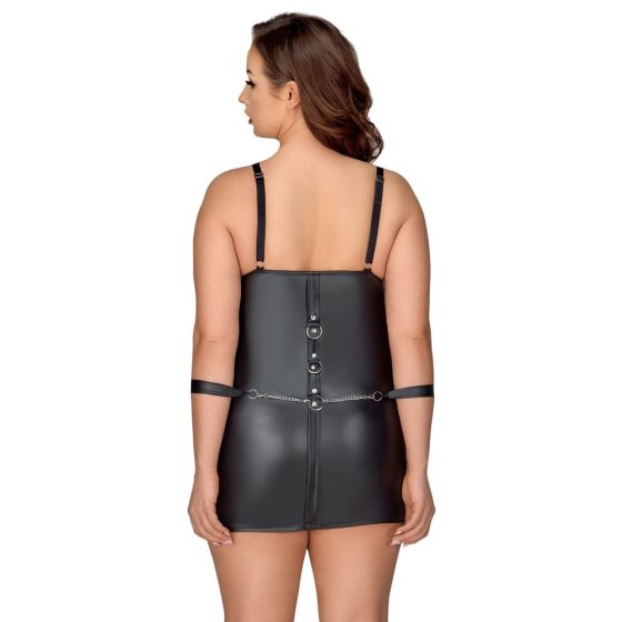 Cottelli Plus Size - Strapless mini dress with arm cuffs (black)