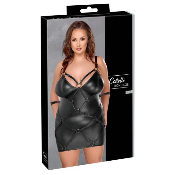 Cottelli Plus Size - Strapless mini dress with arm cuffs (black)