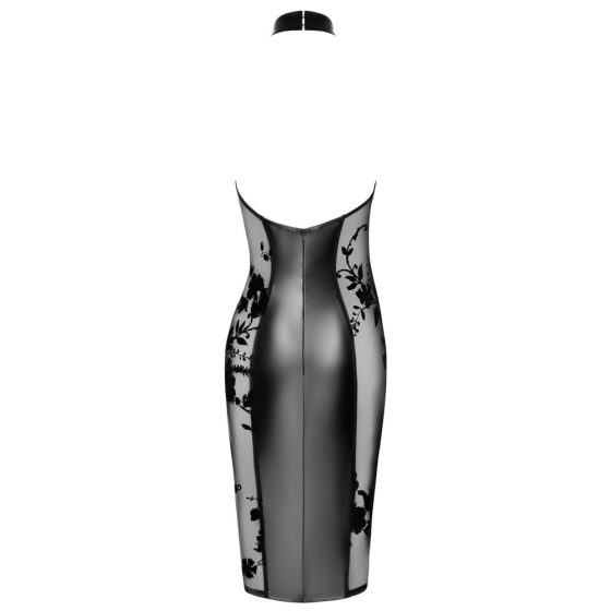 Noir - sheer sheer halter neck dress (black)