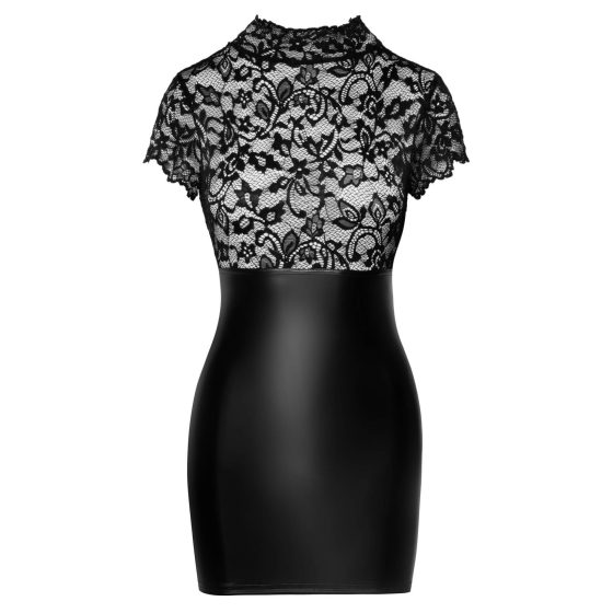 Noir - lace top with lace corset (black) - M