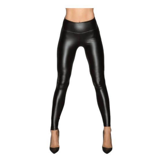 Noir - long, shiny leggings (black) - M