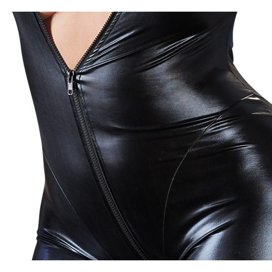 Cottelli Plus Size - Shiny long sleeve party jumpsuit (black) - 3XL