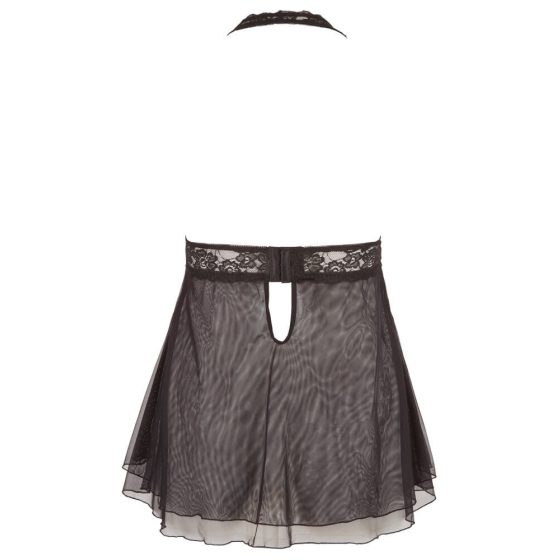 Cottelli Plus Size - Lace Linen Babydoll (black) - 3XL