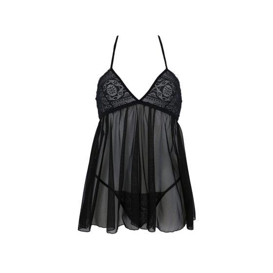 Passion Eco Kerria - lace babydoll and thong (black)