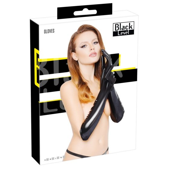 Black Level - gloss lacquer gloves (black) - L