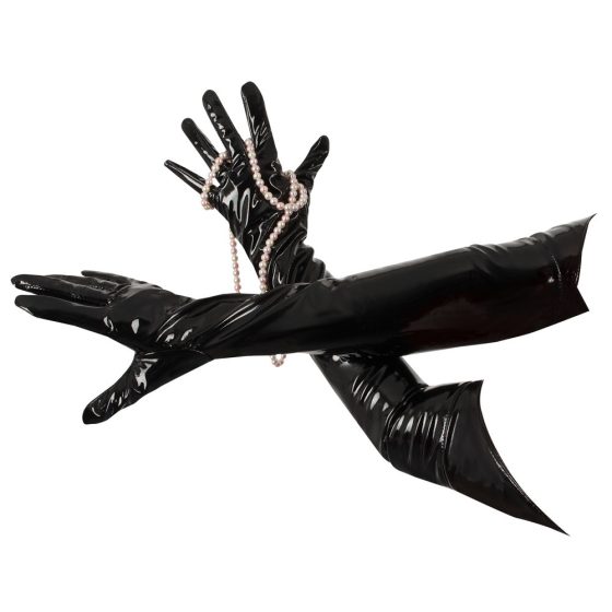Black Level - extra long, lacquer gloves (black)