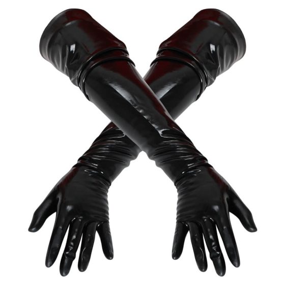 LATEX - long unisex gloves (black) - M