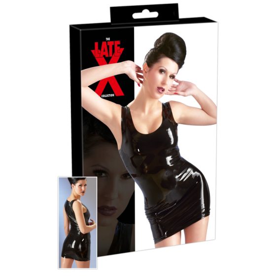 LATEX - sleeveless mini dress (black) - 2XL