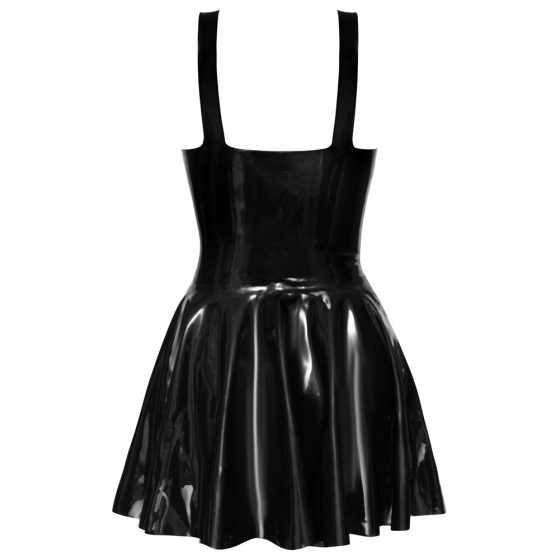 LATEX - mini dress with ruffled skirt (black)